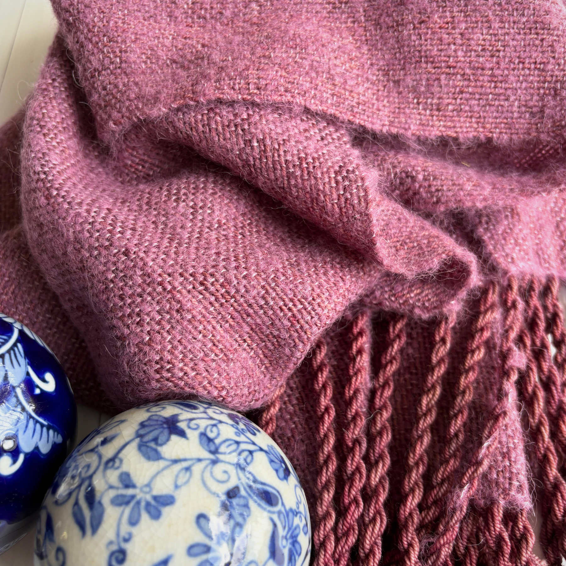 Handwoven scarf - wool/alpaca/silk - purple - gorgeously soft