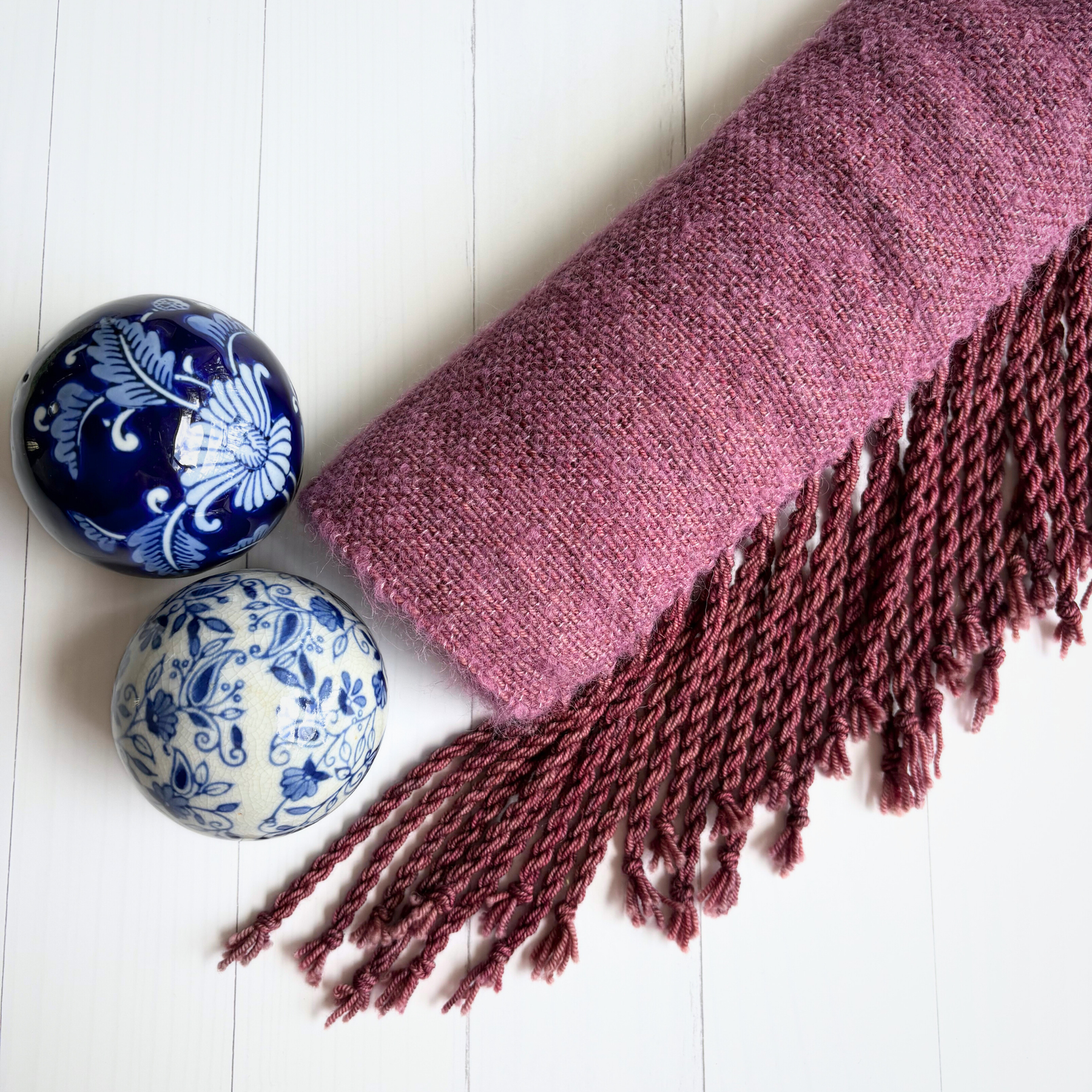 Handwoven scarf - wool/alpaca/silk - purple - gorgeously soft