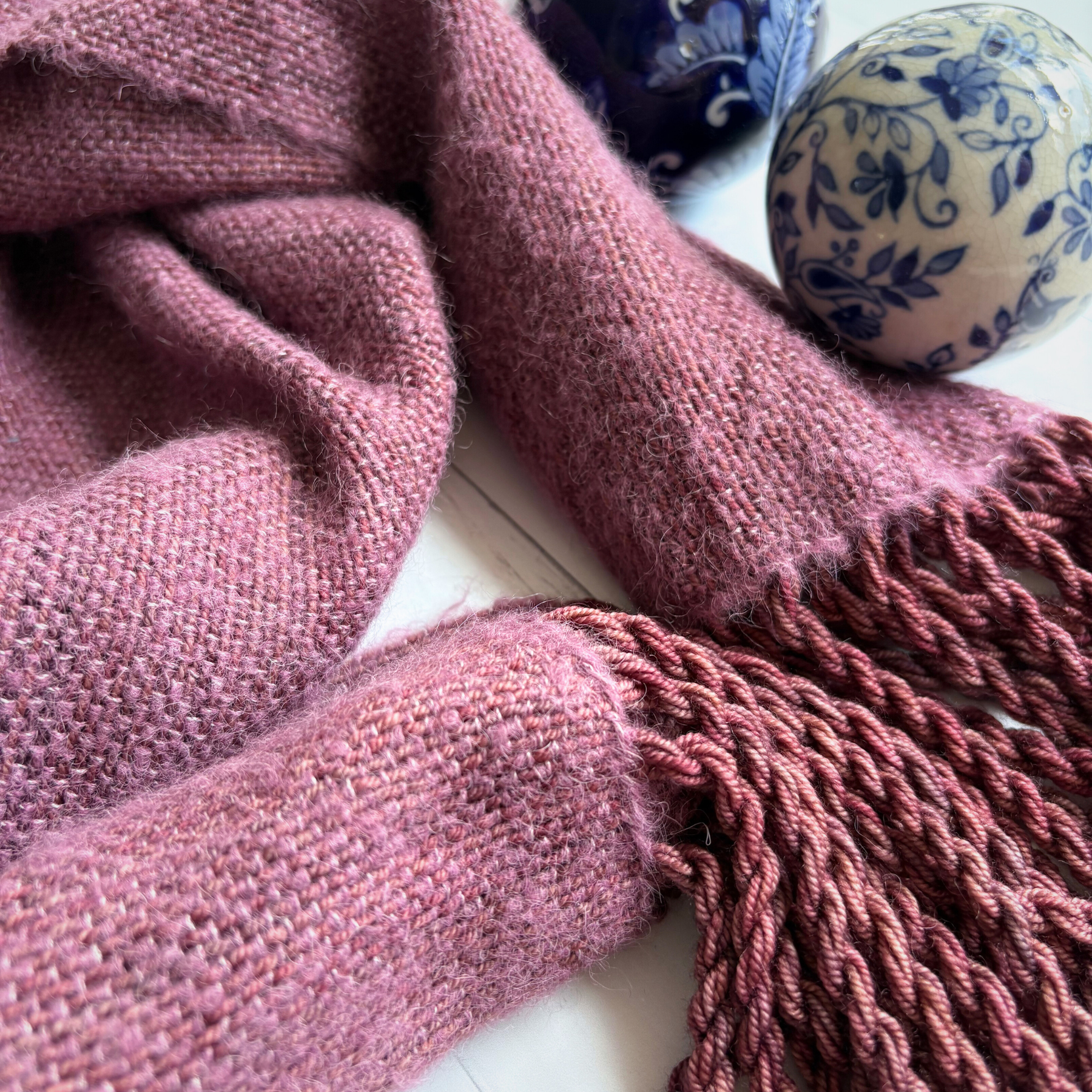 Handwoven scarf - wool/alpaca/silk - purple - gorgeously soft