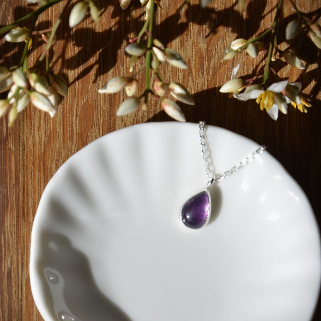 Amethyst Leaf Pendant