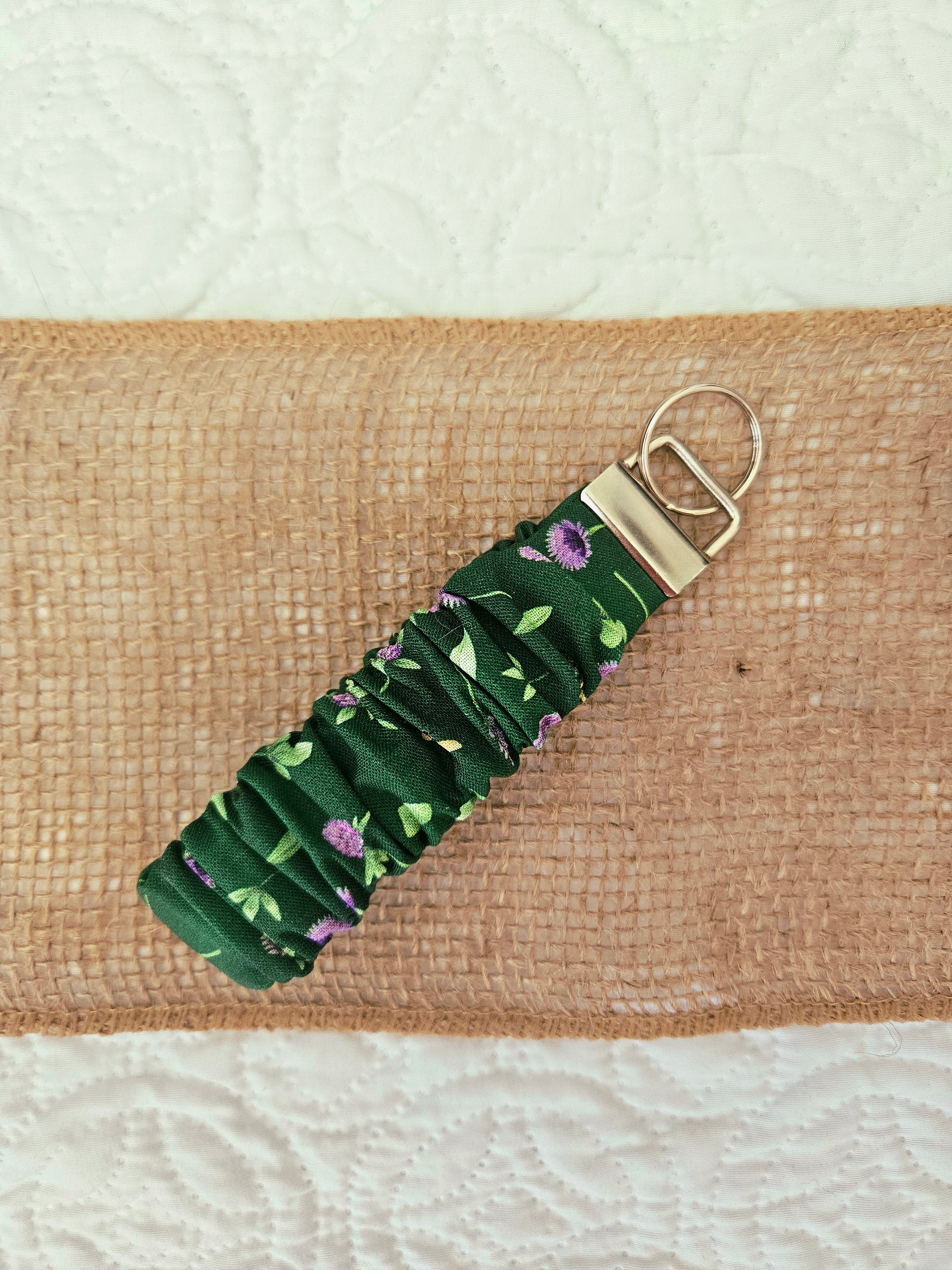 Scrunchie wristlet key fob