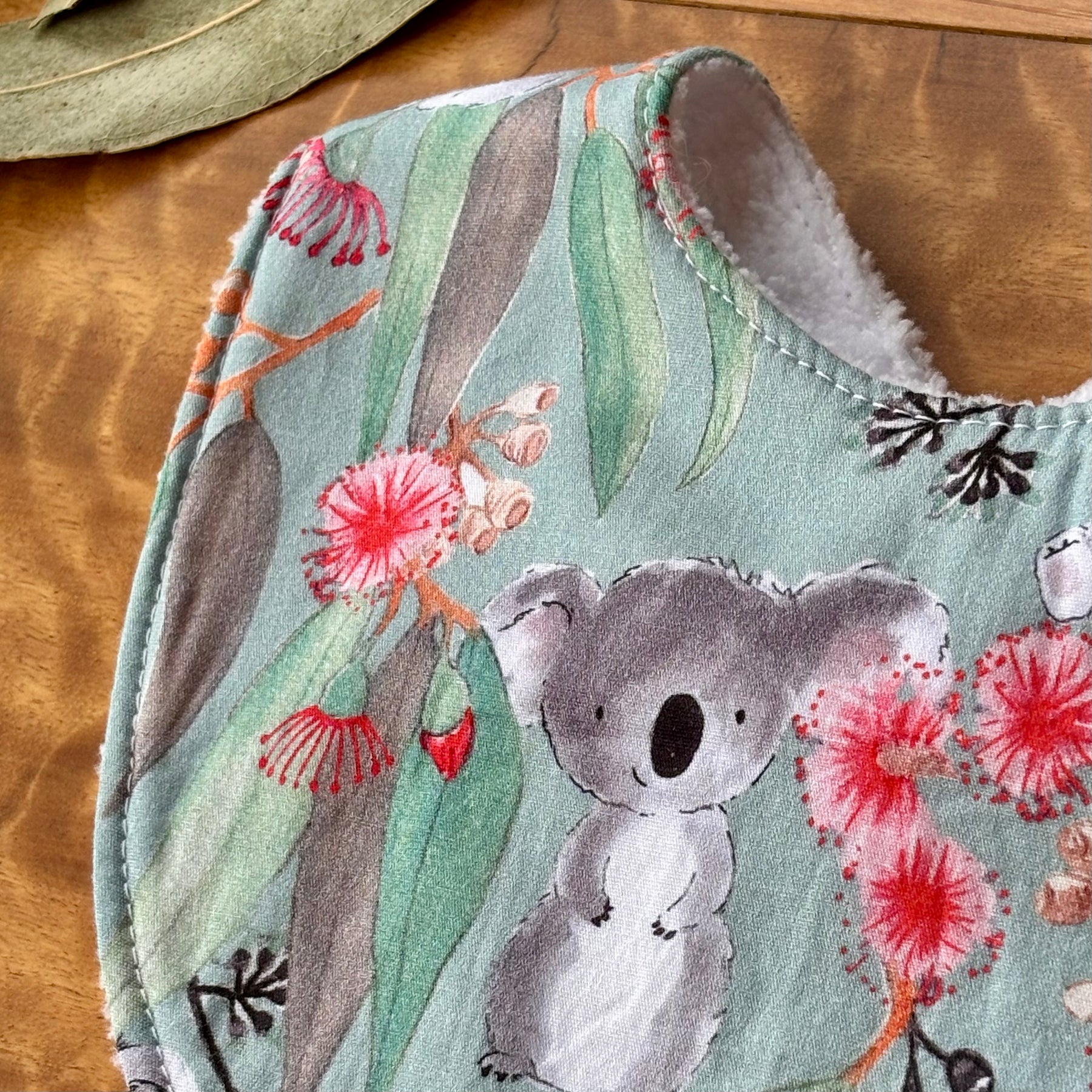 Baby Bib and Burp Cloth Set | Gumleaf Koalas | Ready to Ship