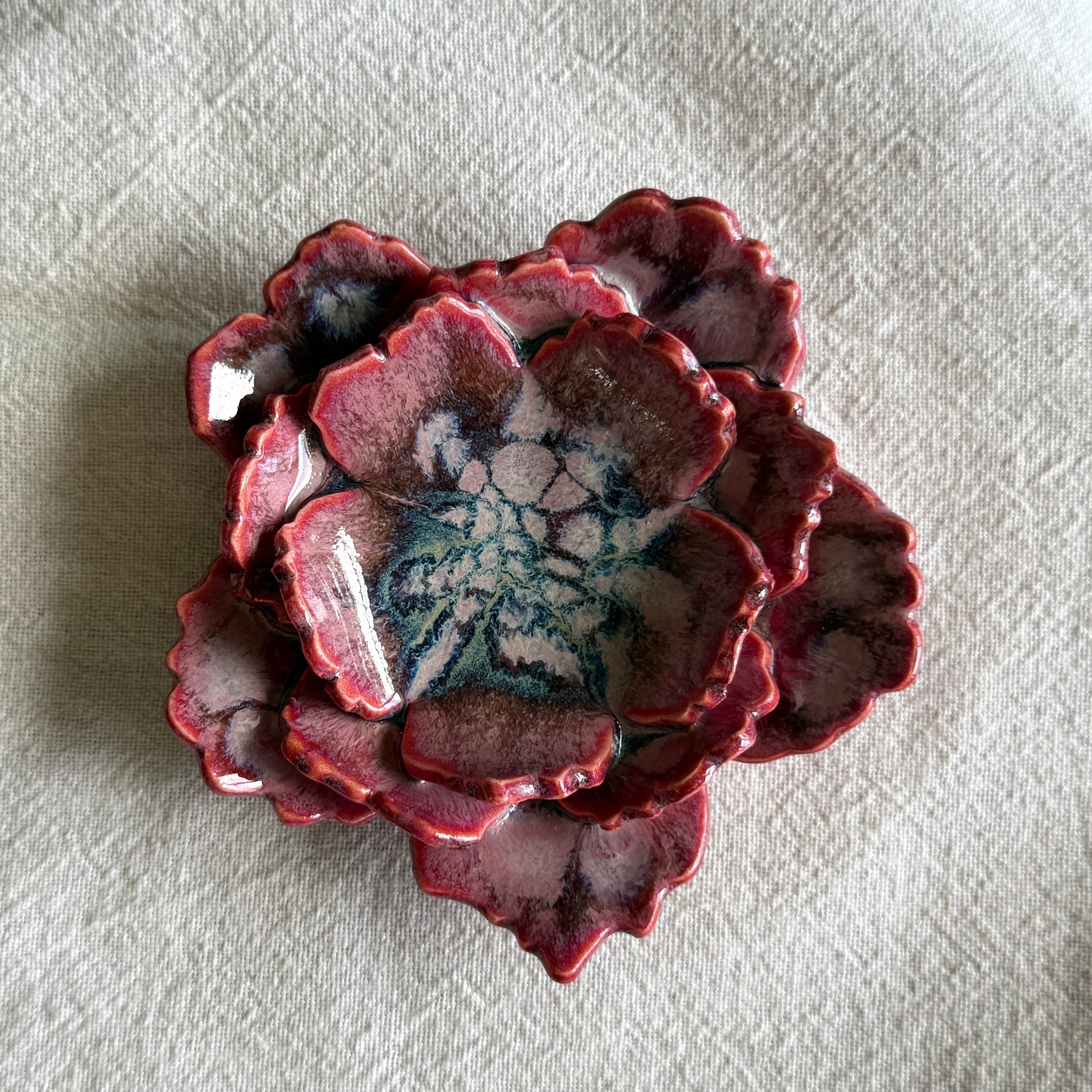 Porcelain Petal Dish | Tea Light Holder or Trinket Dish | Ceramic