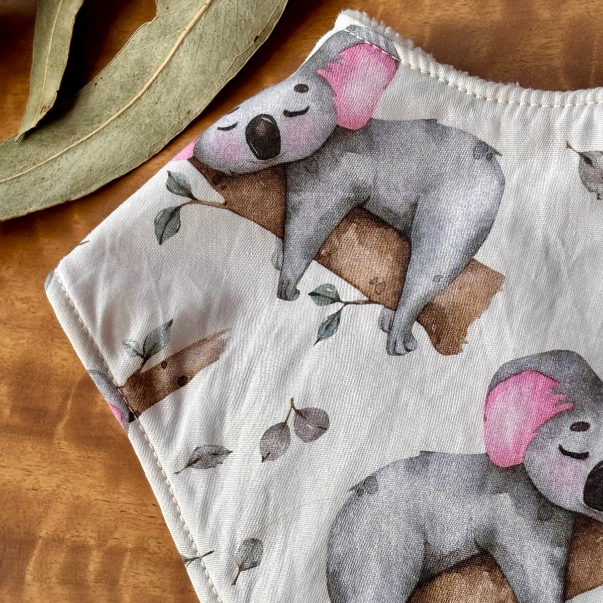 Baby Bib and Burp Cloth Set | Sleepy Koalas | Ready to Ship