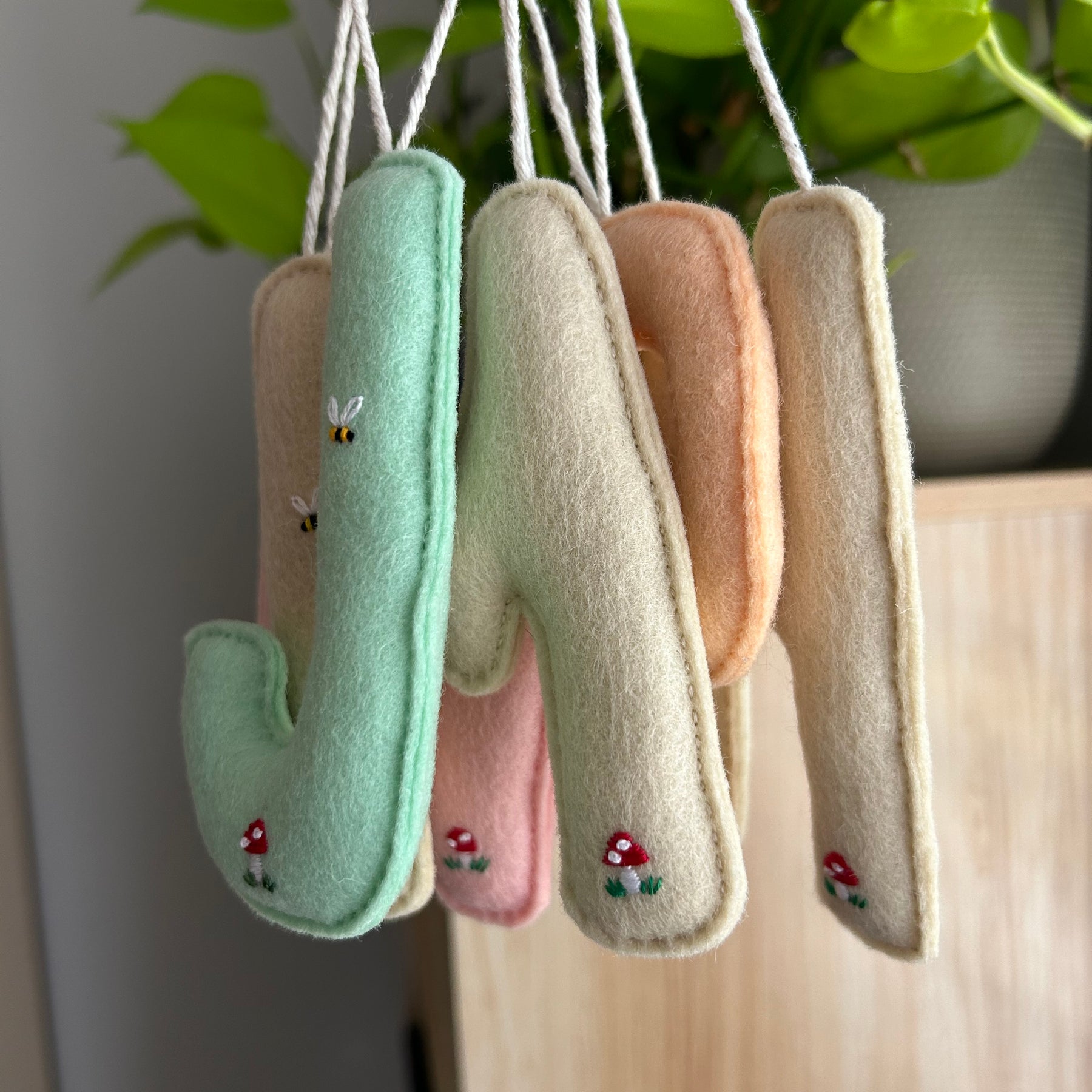 Embroidered Felt Alphabet Letters, initial, Heirloom Keepsake