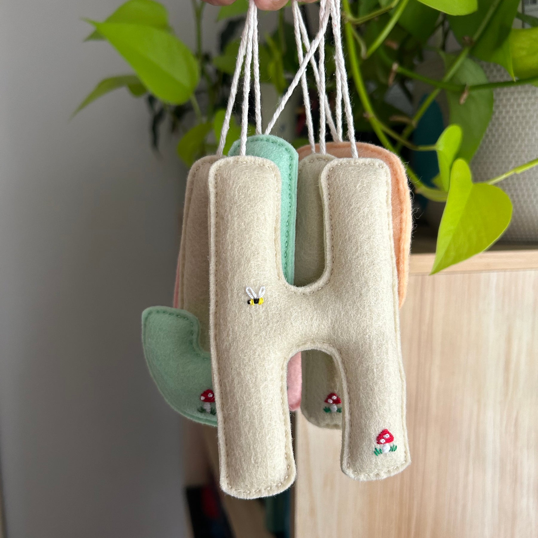 Embroidered Felt Alphabet Letters, initial, Heirloom Keepsake
