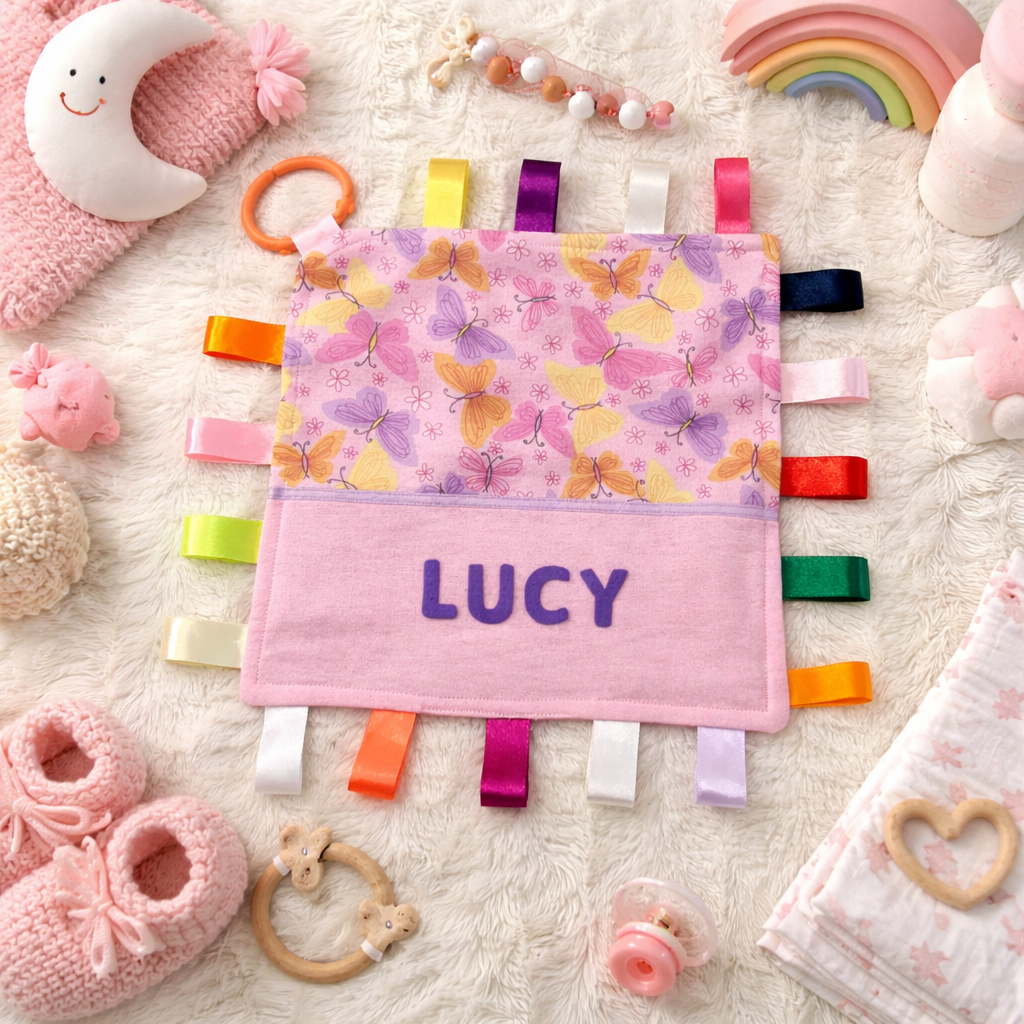 Babies Personalised Taggy Security Blanket / Comforter Toy - Various Designs -