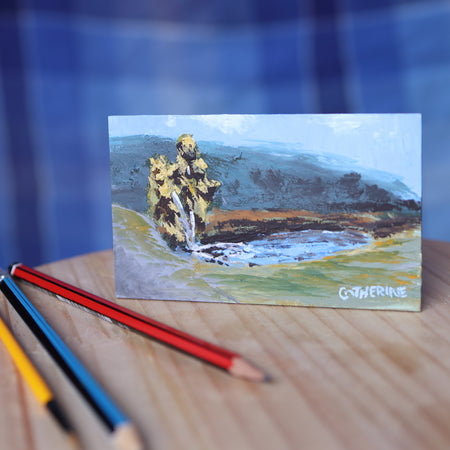 Original Art - Tree at Churchman Brook Dam - Tiny Painting