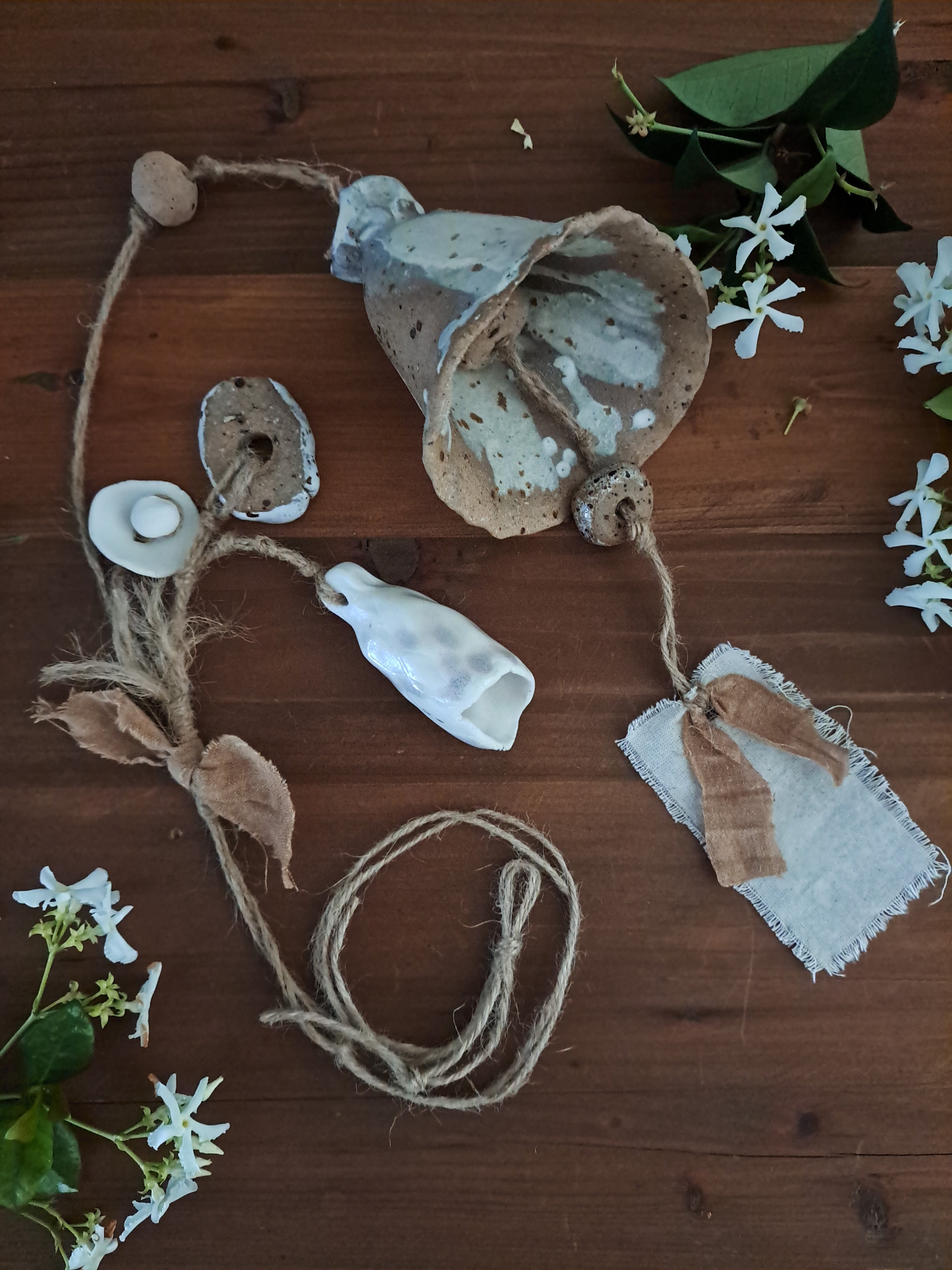 Contemporary Hanging Wall Art - Ceramic Bells, Chimes, Beads