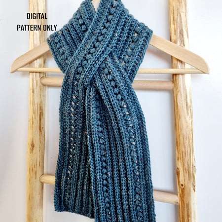 DIGITAL DOWNLOAD | Crochet Pattern | Stormy Days Keyhole Scarf