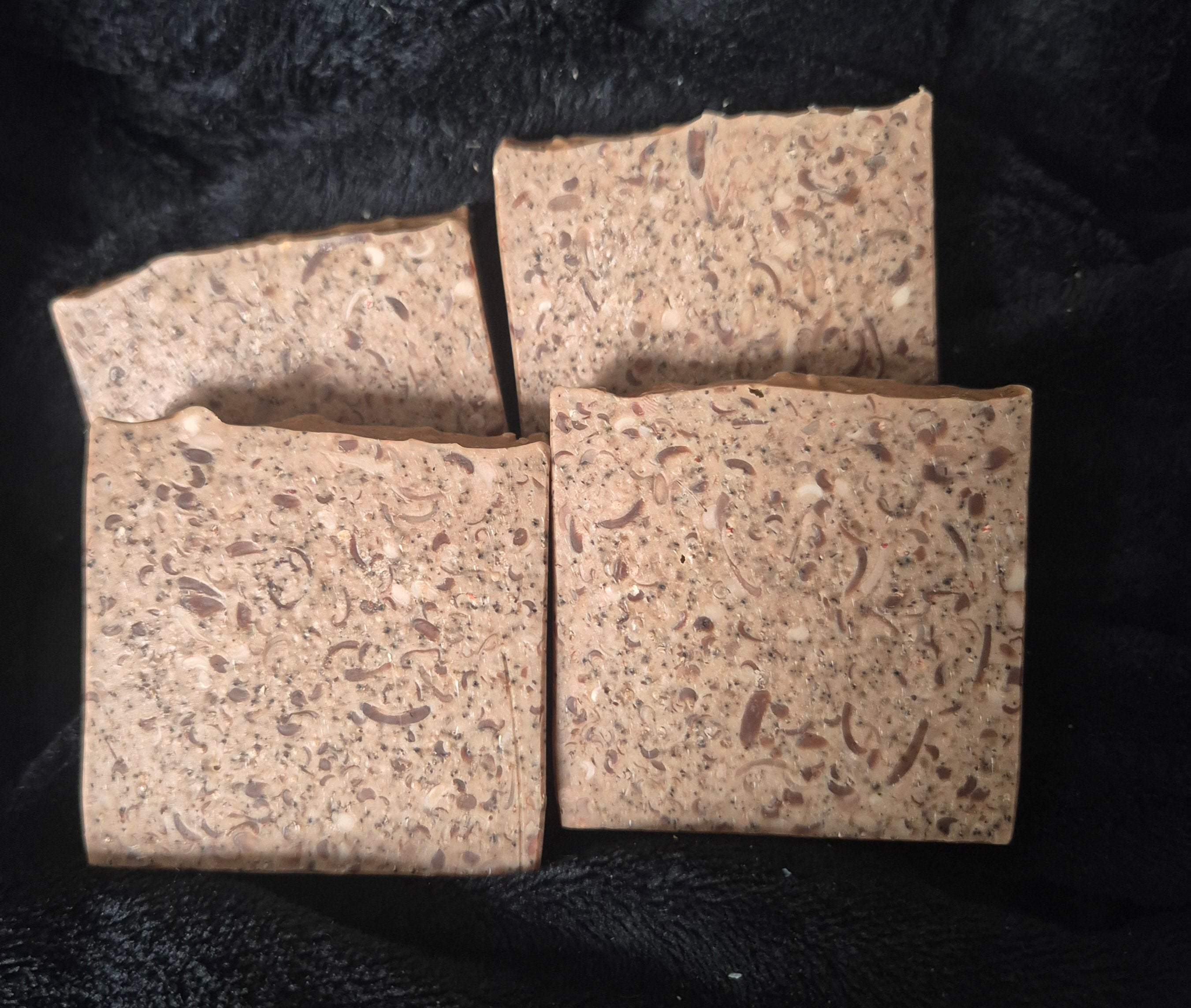 Handmade - 4 x Coffee & Oatmeal Confetti Goats Milk Scrub Bar