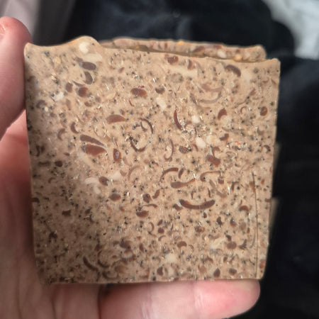 Handmade - 4 x Coffee & Oatmeal Confetti Goats Milk Scrub Bar