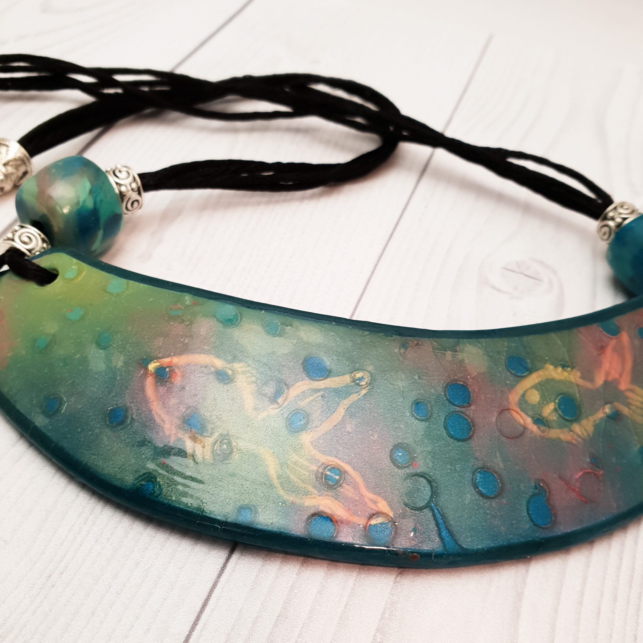 Something Fishy Polymer Clay Collar Necklace