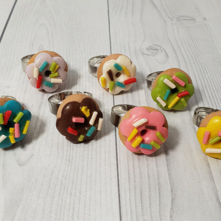 Novelty Donut Ring with sprinkles - Assorted colours to choose from