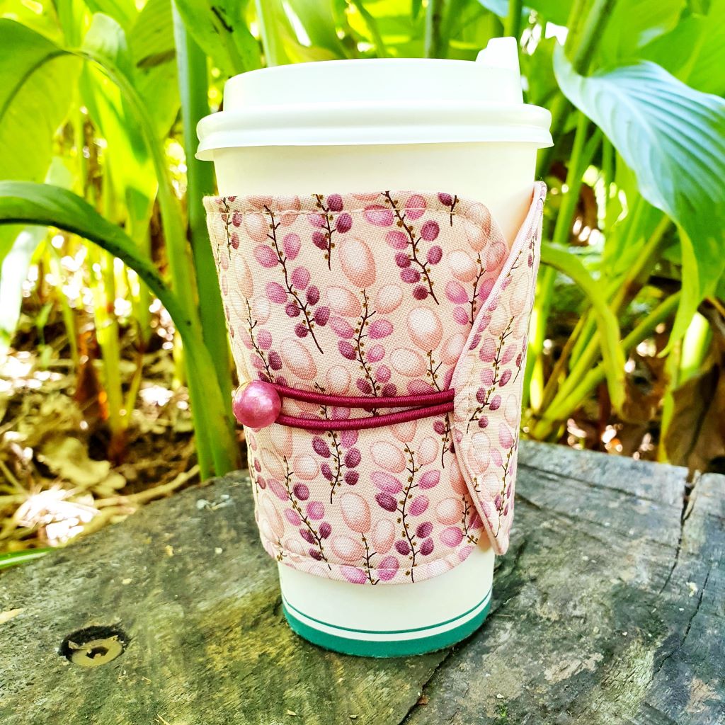 Coffee Cup Cozy/Sleeve - Autumn Leaves or Abstract Floral (2 options)