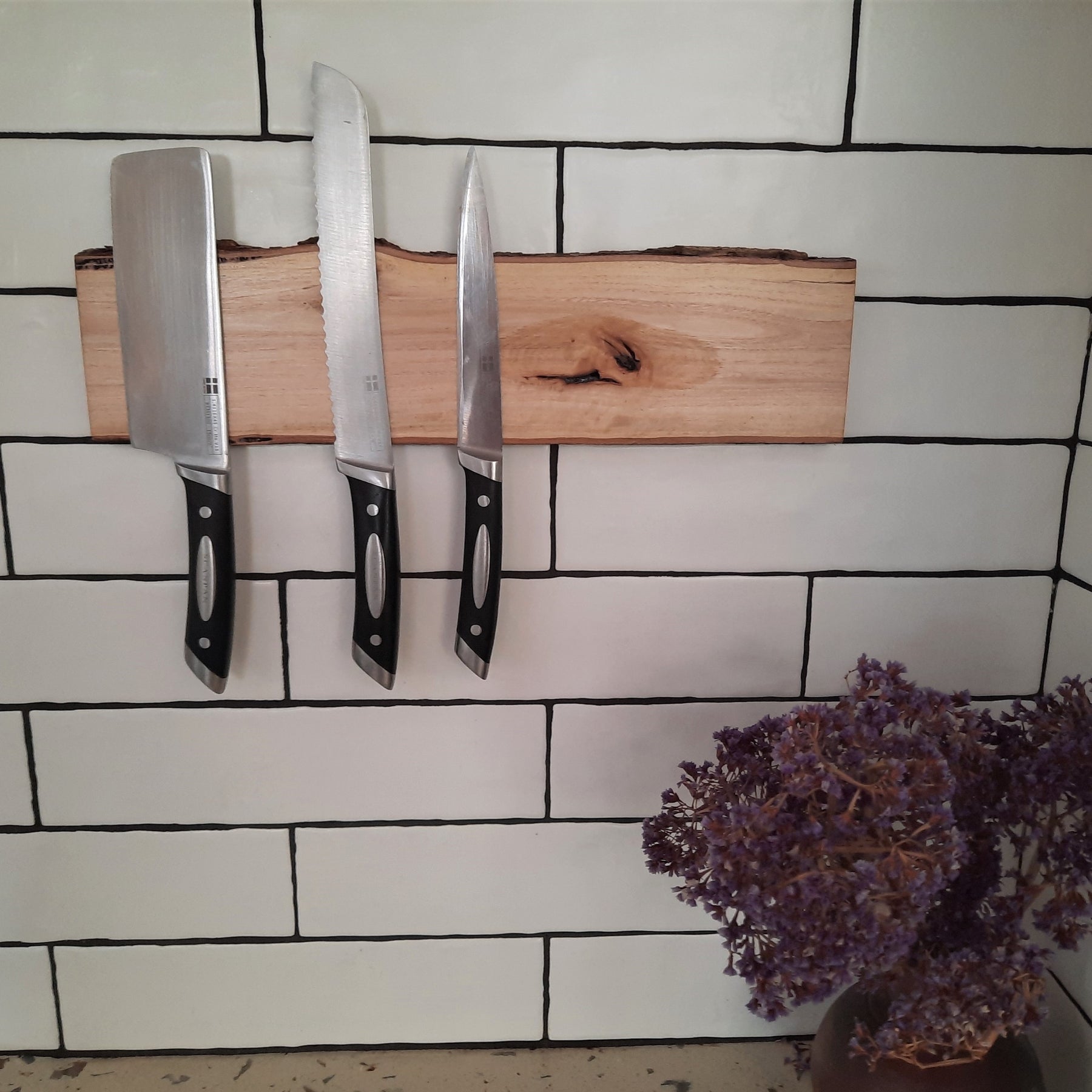 Custom made  Wooden Magnetic Knife Holder