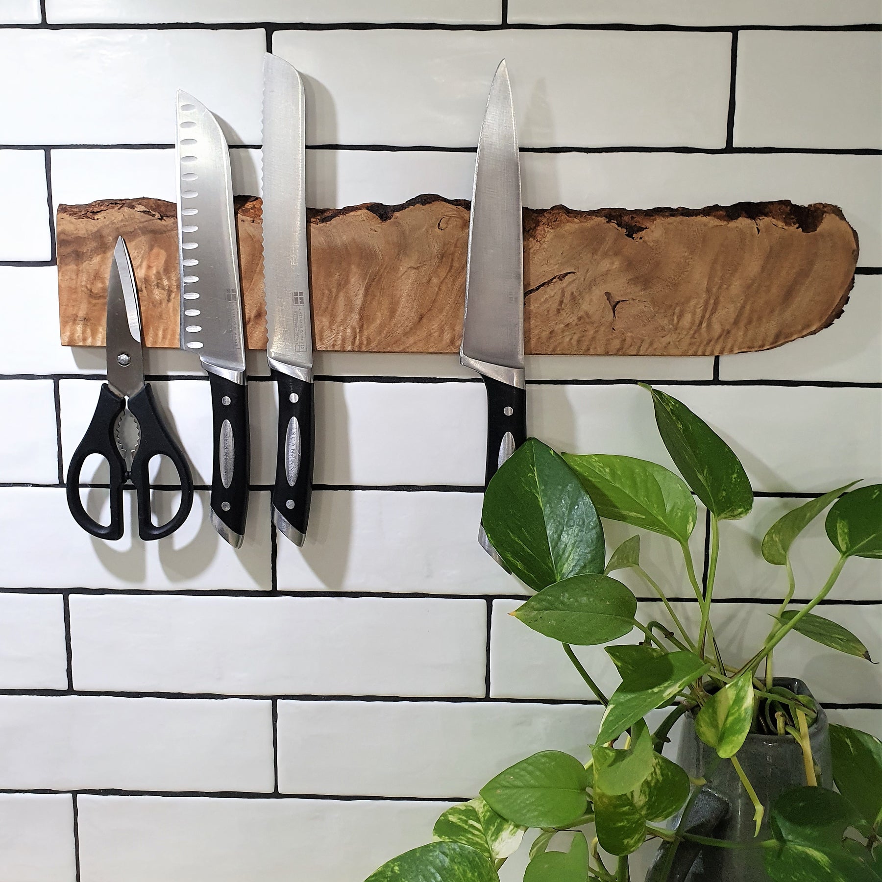 Custom made  Wooden Magnetic Knife Holder