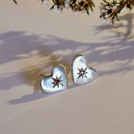 Roman Heart Studs