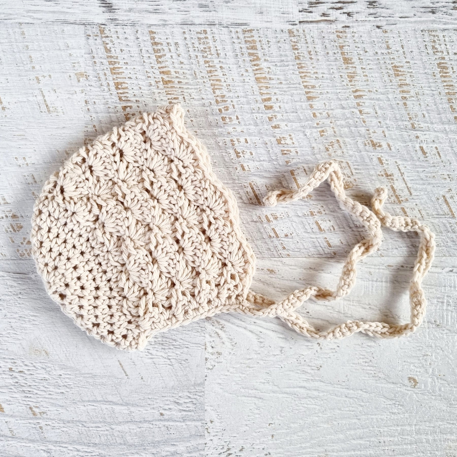 Baby Bonnet | Vintage | Newborn | Handmade | Crochet | Beanie | Hat