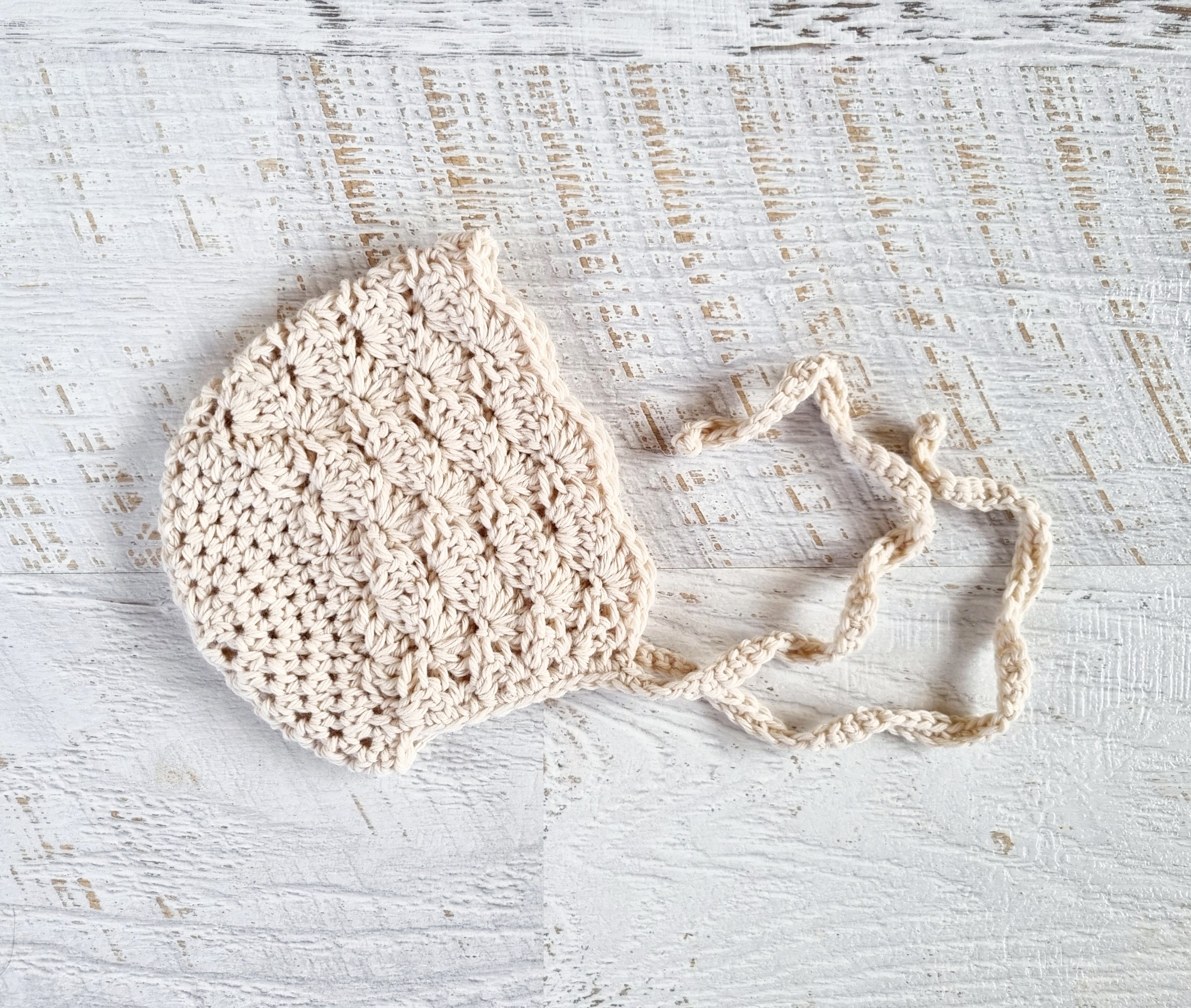 Baby Bonnet | Vintage | Newborn | Handmade | Crochet | Beanie | Hat