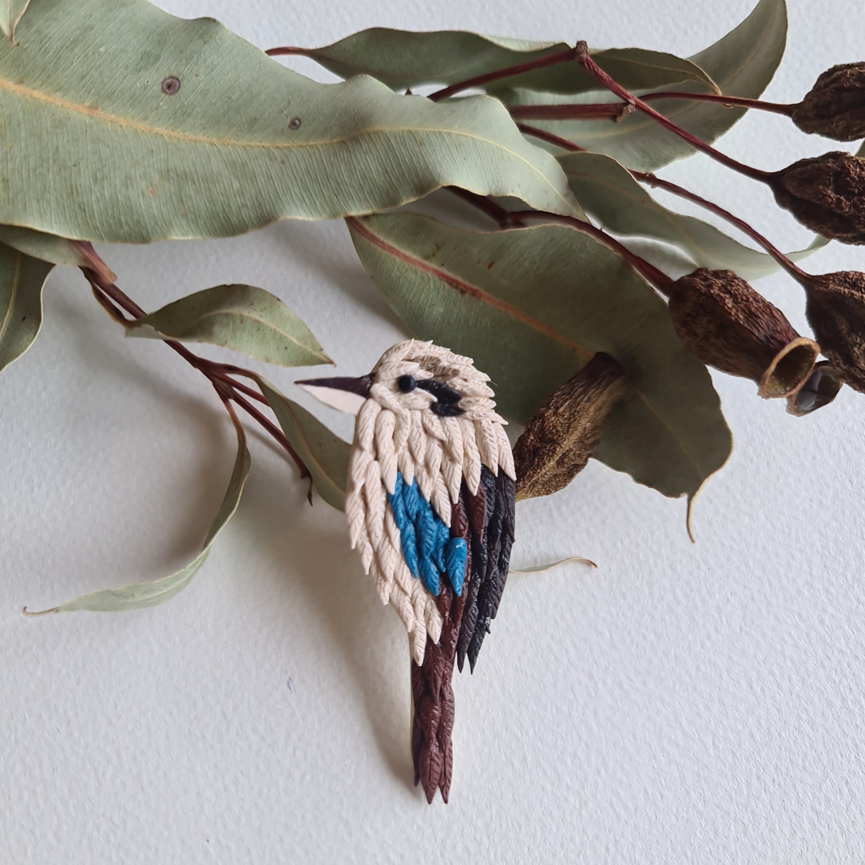 Australiana Brooches (kookaburra, magpie, echidna, swift parrot)