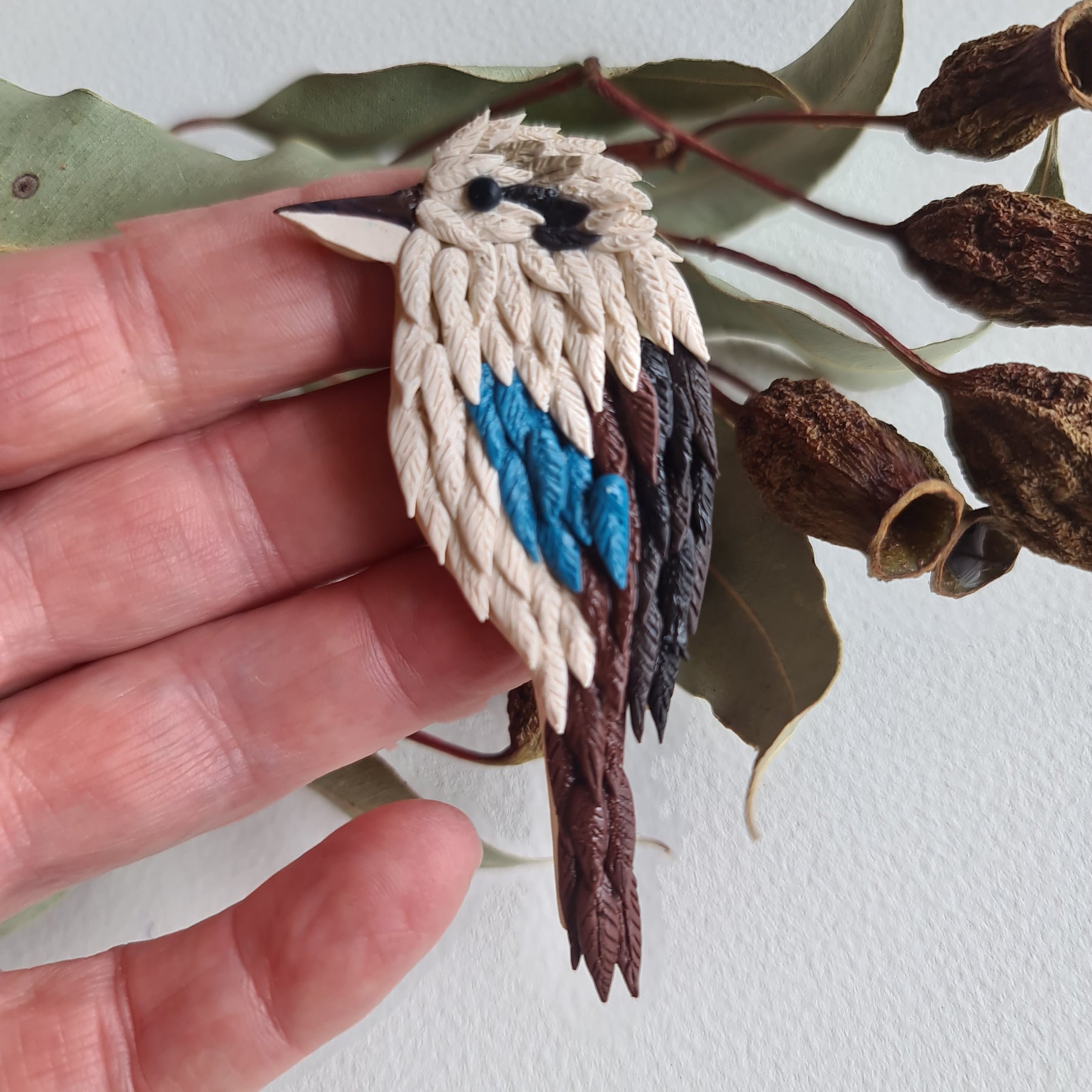 Australiana Brooches (kookaburra, magpie, echidna, swift parrot)