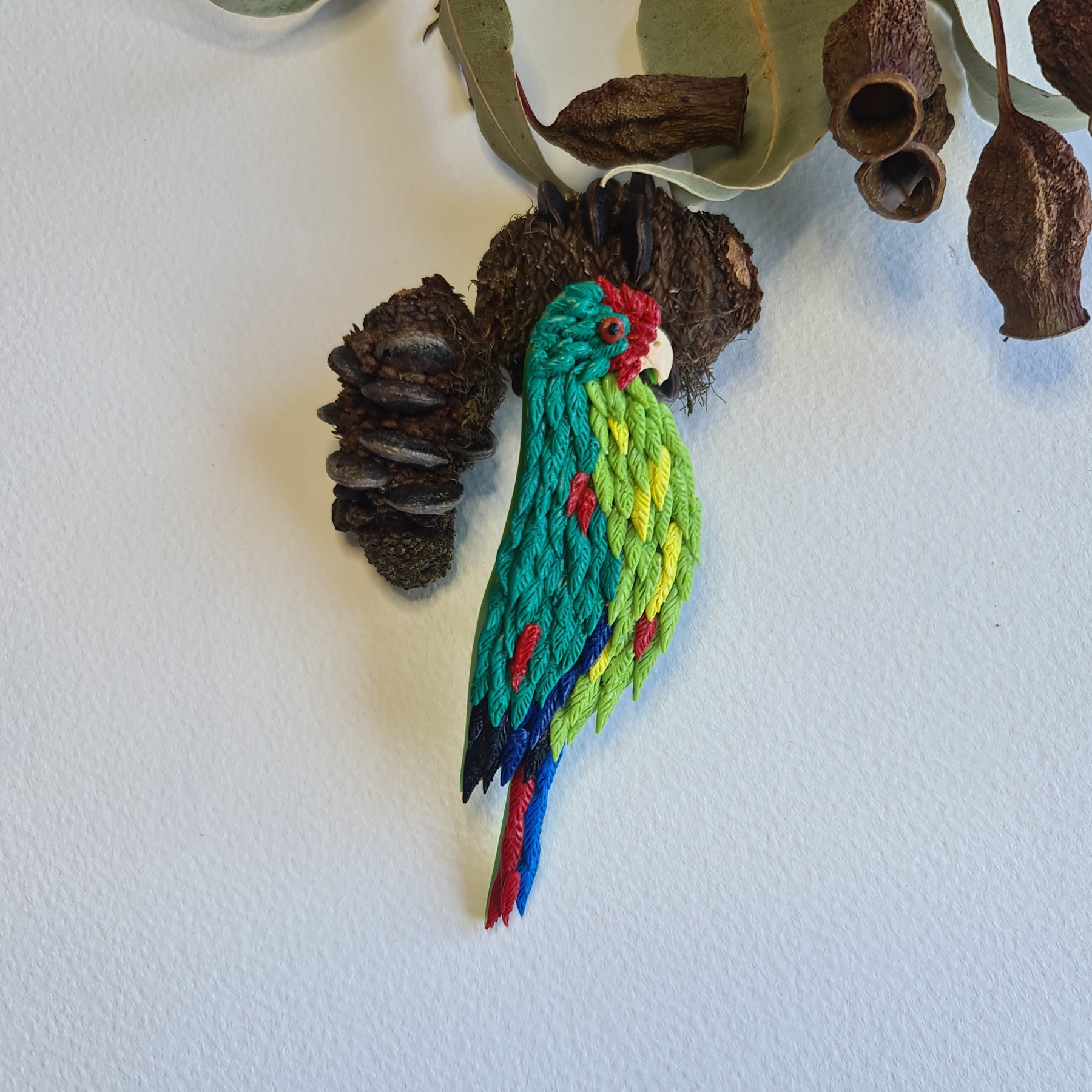Australiana Brooches (kookaburra, magpie, echidna, swift parrot)