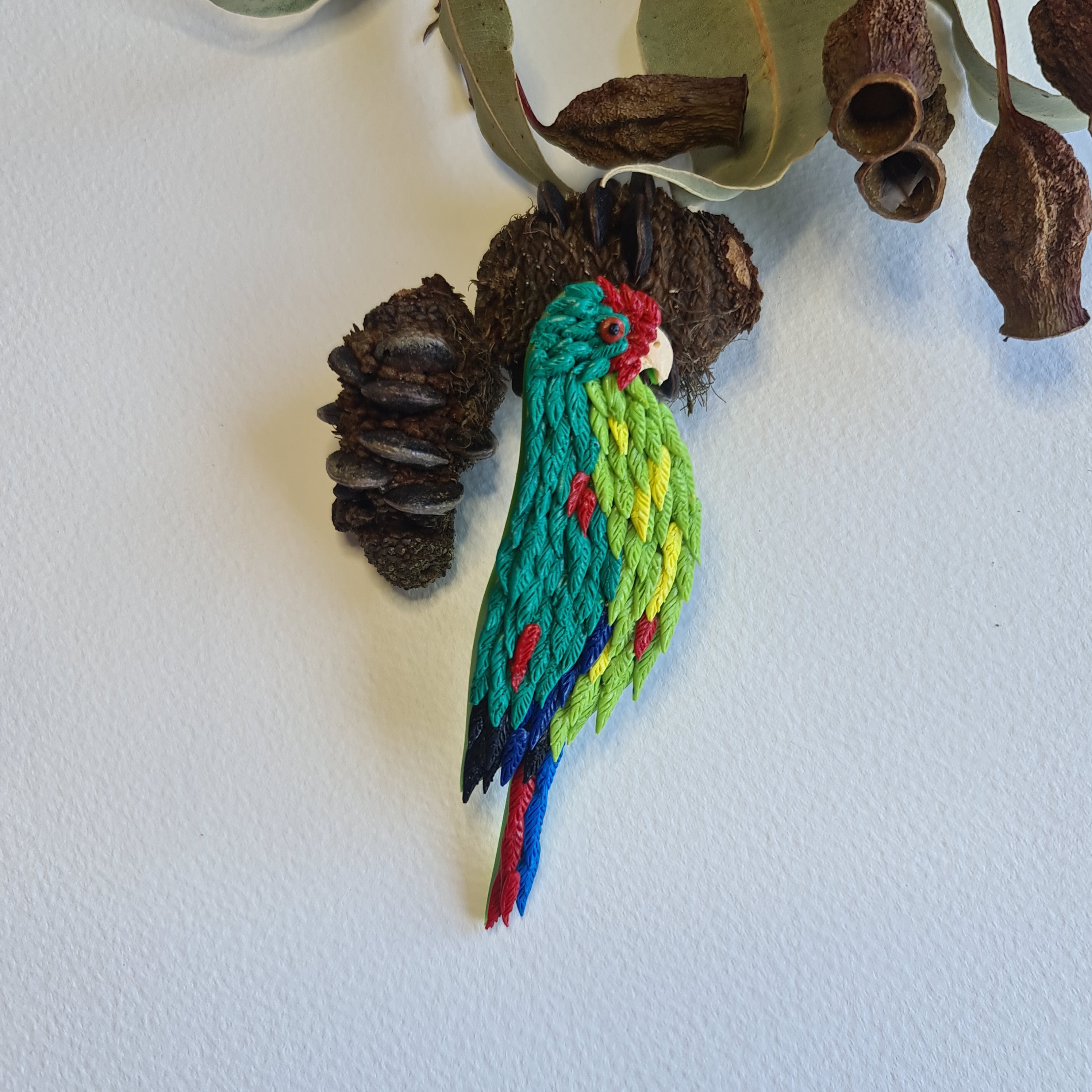 Australiana Brooches (kookaburra, magpie, echidna, swift parrot)