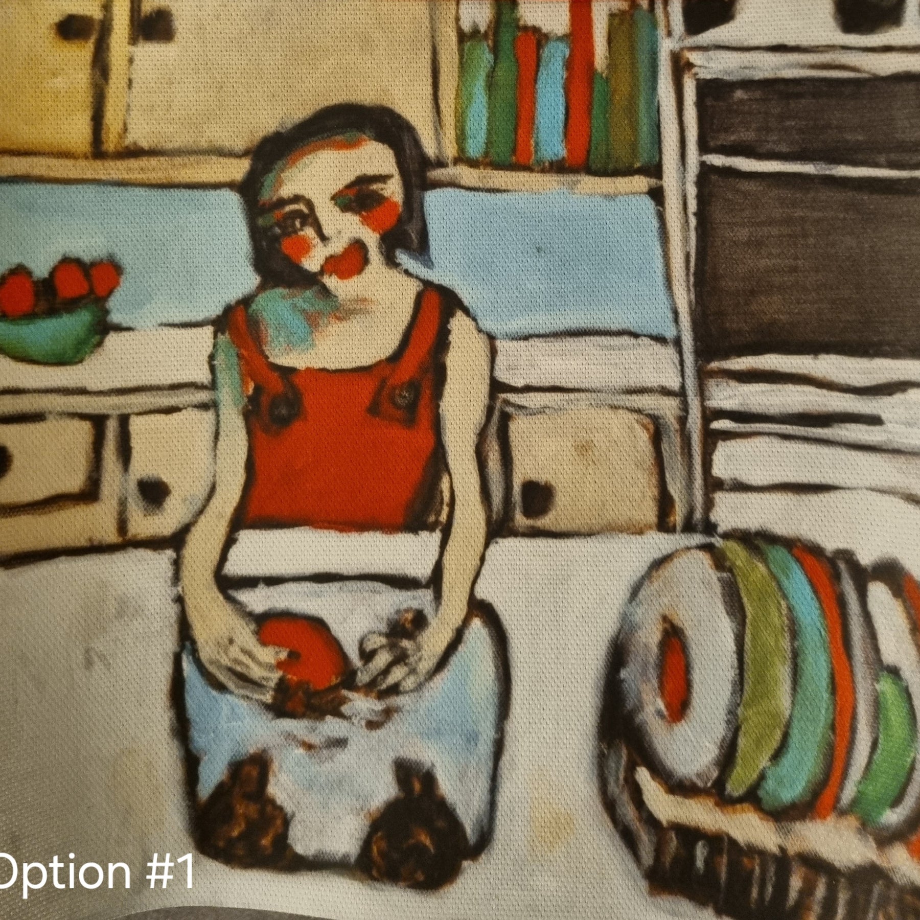 Oil-cloth Lunchbag, various artworks, individually made, various