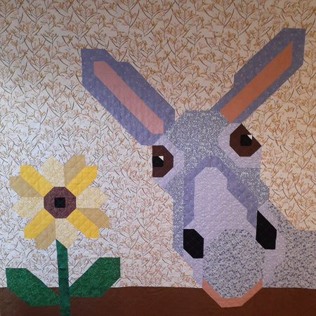 Dolly Donkey Patchwork Quilt Pattern with a Sunflower