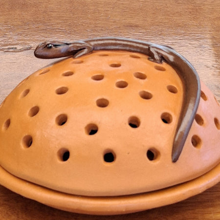 Mosquito Coil Holder with built in stand, Bronze Skink Design