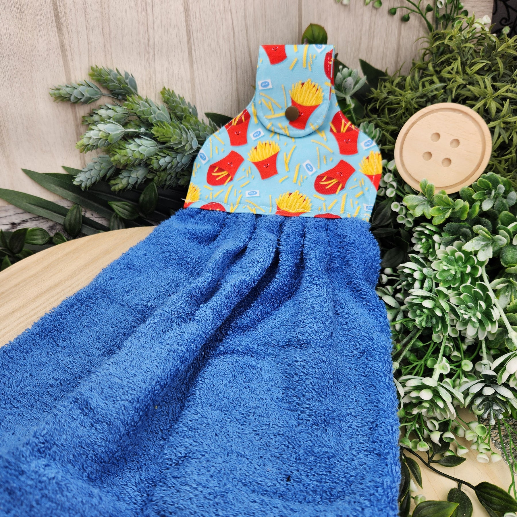 Hand Towel Hanging Sushi and Chips Cotton Fabric Loop