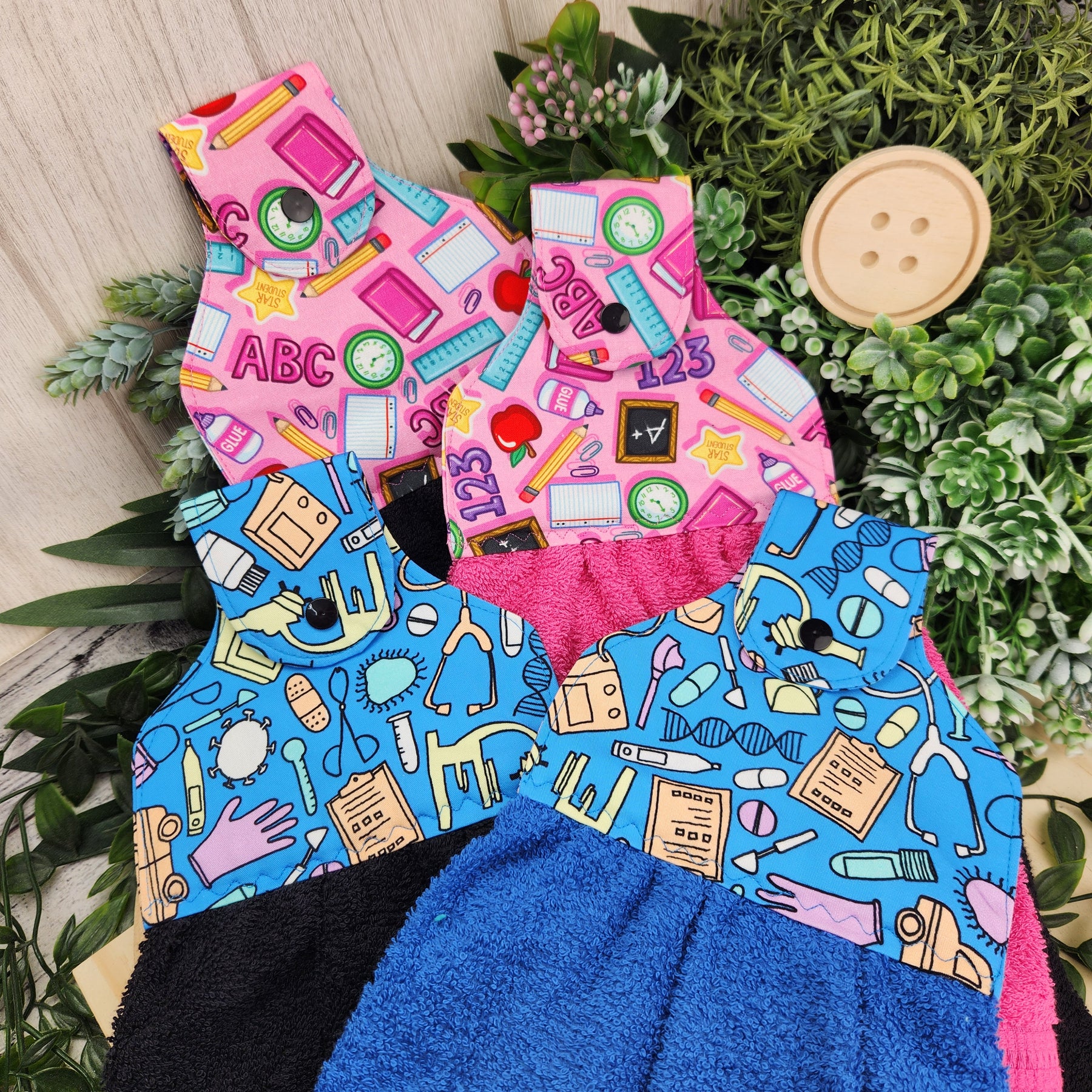 Hand Towel Hanging Teacher Nurse Cotton Fabric Loop