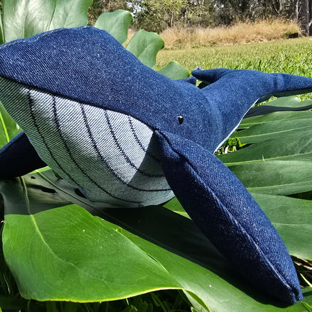 Upcycled Denim Whale - #1