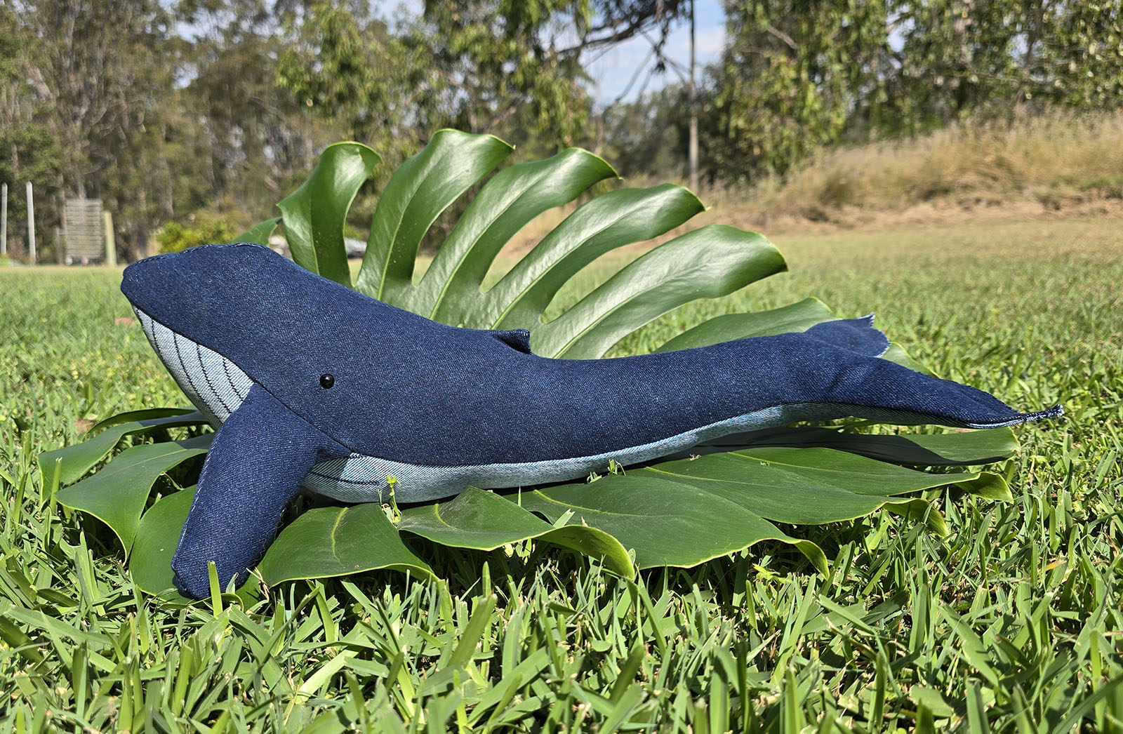 Upcycled Denim Whale - #1