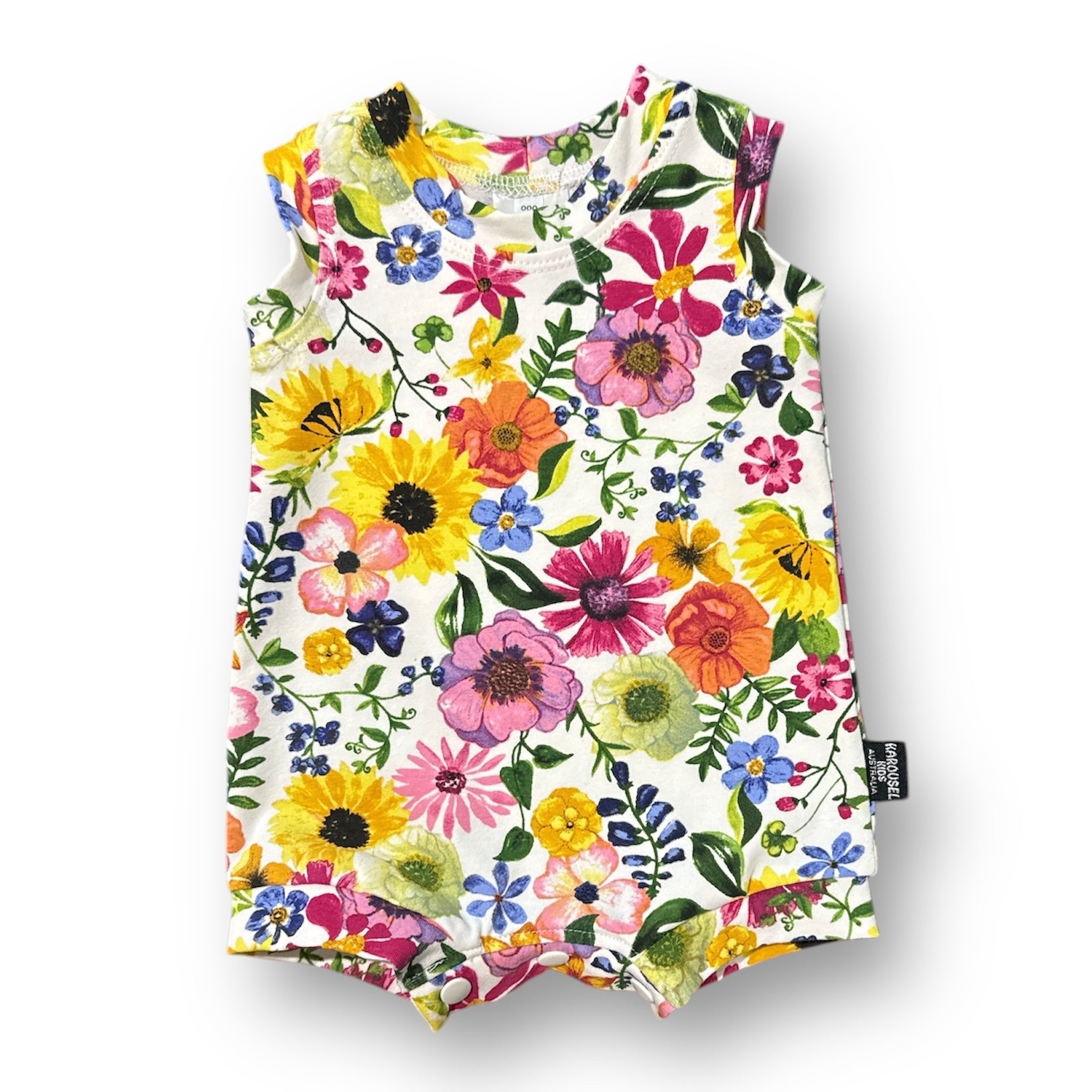 Flowers All Over Organic Cotton Baby Set or Romper