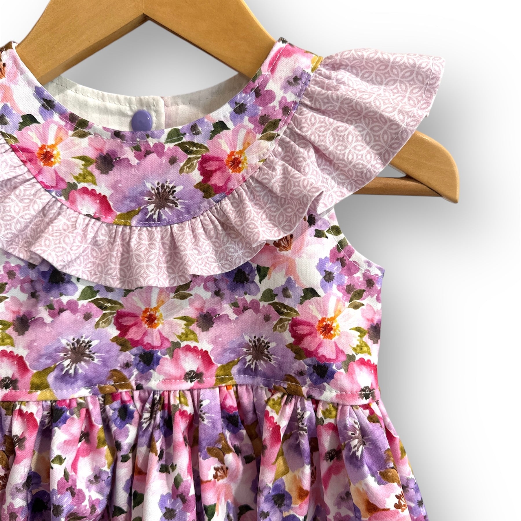Mauve Watercolour Flowers Acacia Dress (SIZES 000 & 0)
