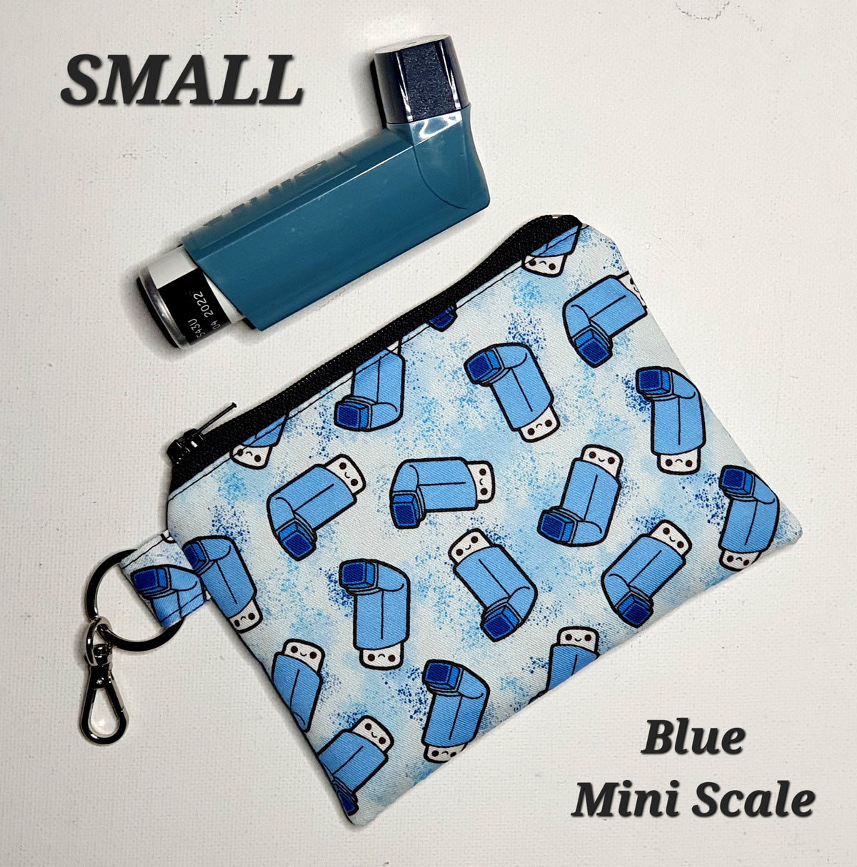 Clip-On Pouches in Various Asthma Puffer Fabrics