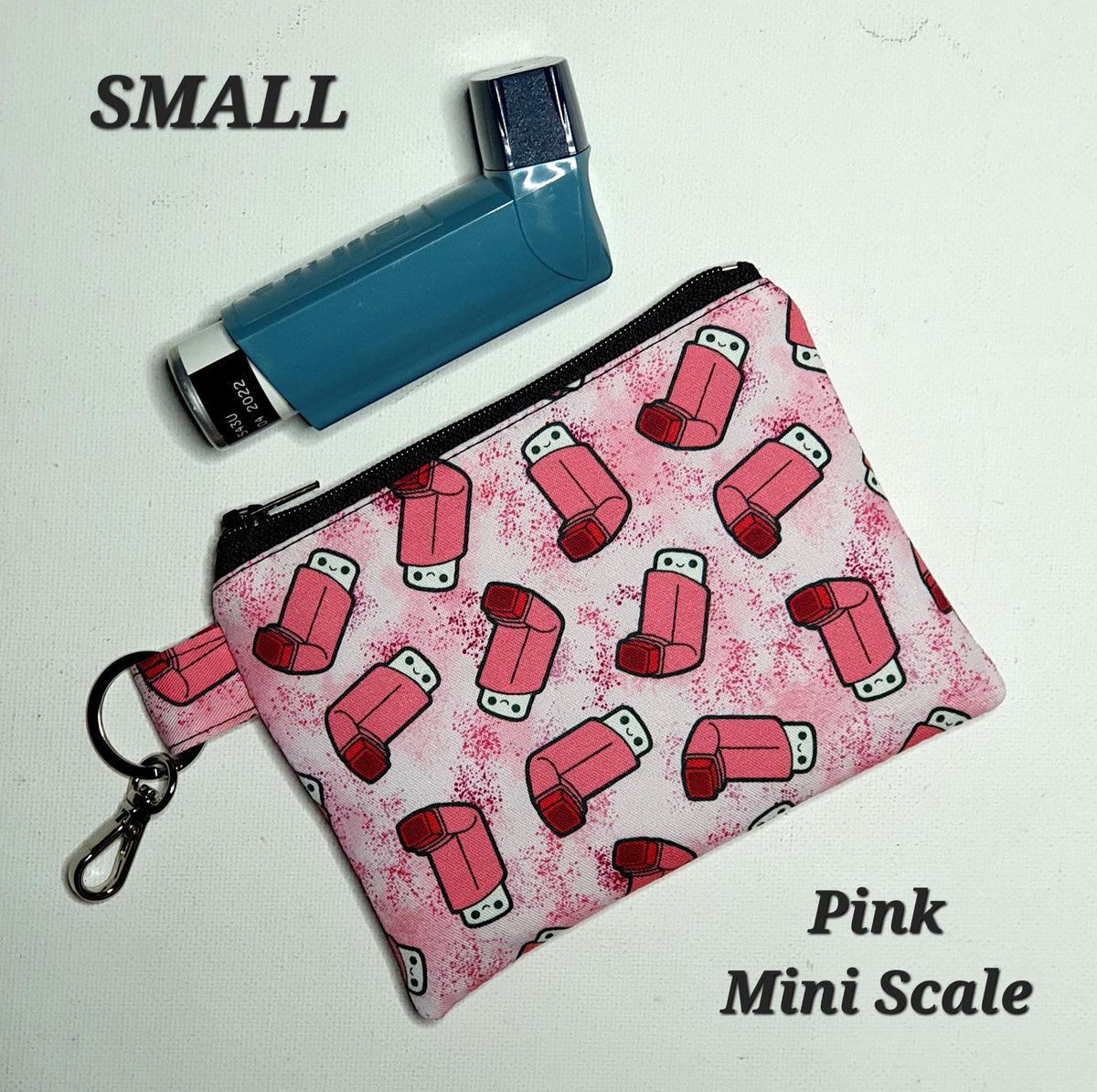 Clip-On Pouches in Various Asthma Puffer Fabrics