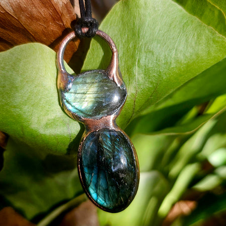 Labradorite Copper Electroformed Pendant