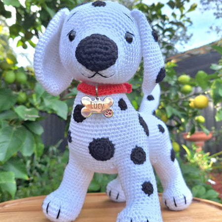 Handmade Poseable Crochet Dalmatian Dog