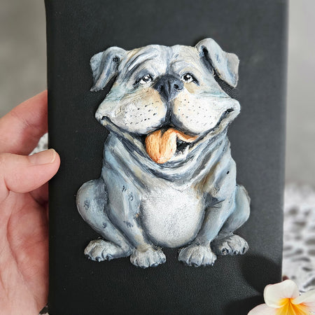 Customised Notebook A6 with handsculpted polymer clay decoration