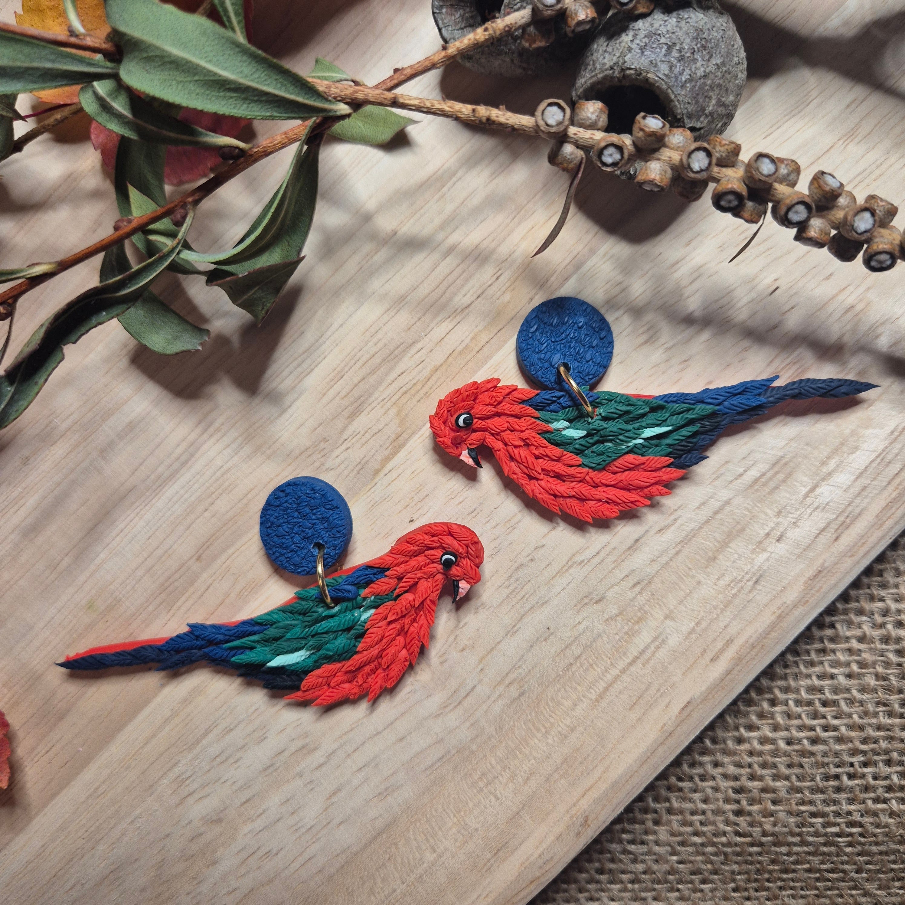 King Parrot Dangle Earrings (choice of 3)