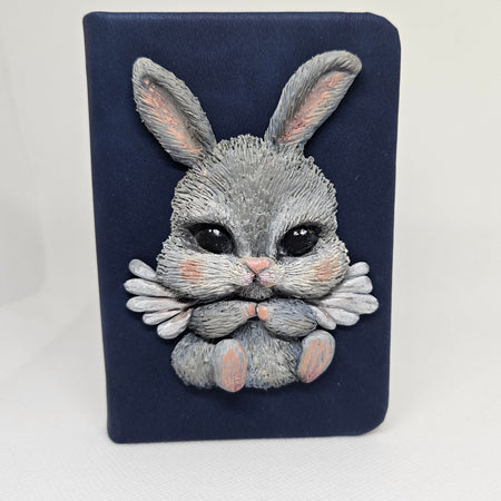 Customised Notebook A7 with handsculpted polymer clay decoration