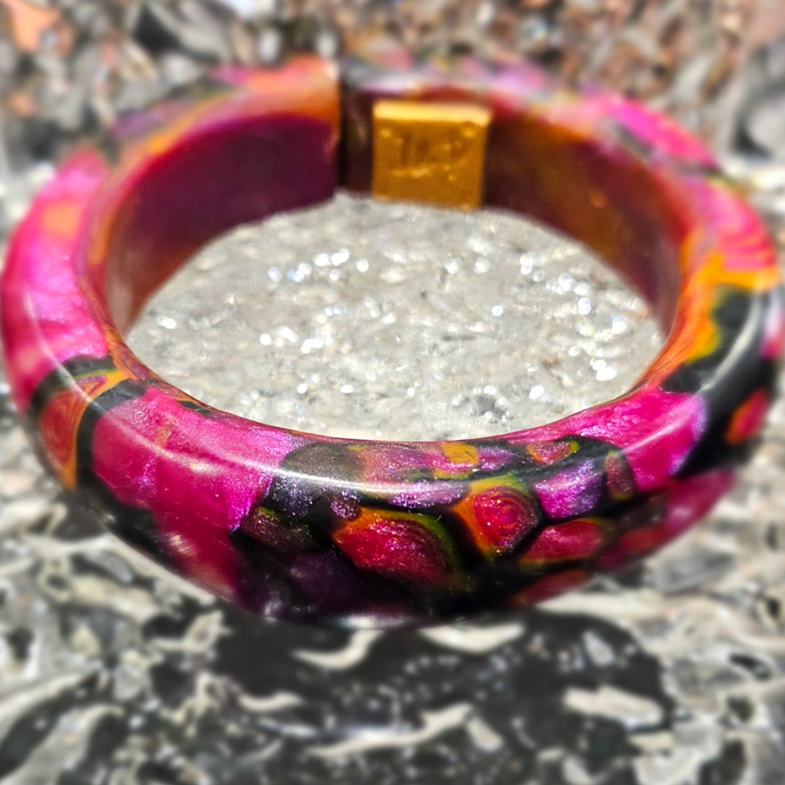 COLOUR-BURST CHUNKY STATEMENT BANGLE – POLYMER CLAY