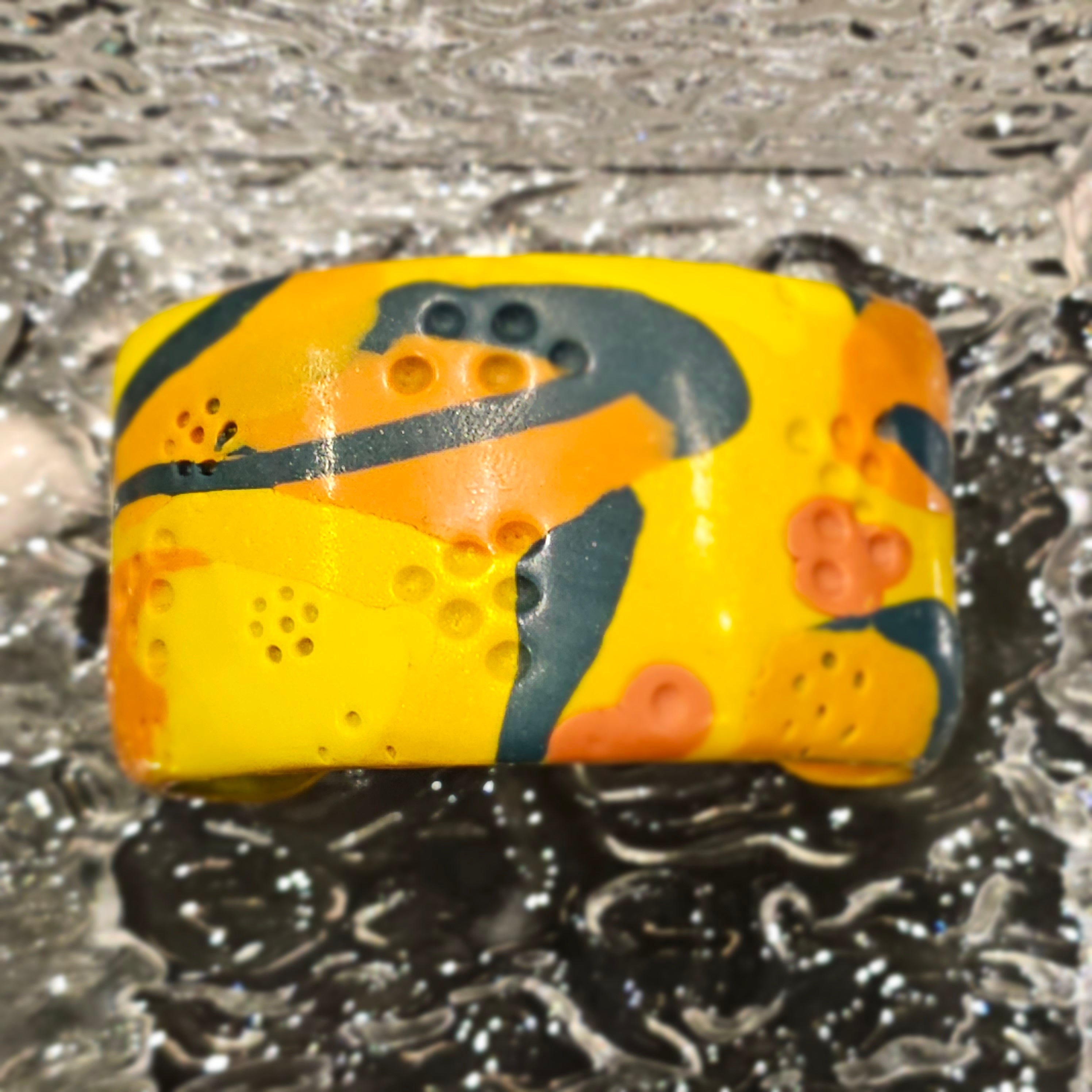 SUNBURST BLOOM - HANDMADE POLYMER CLAY CUFF