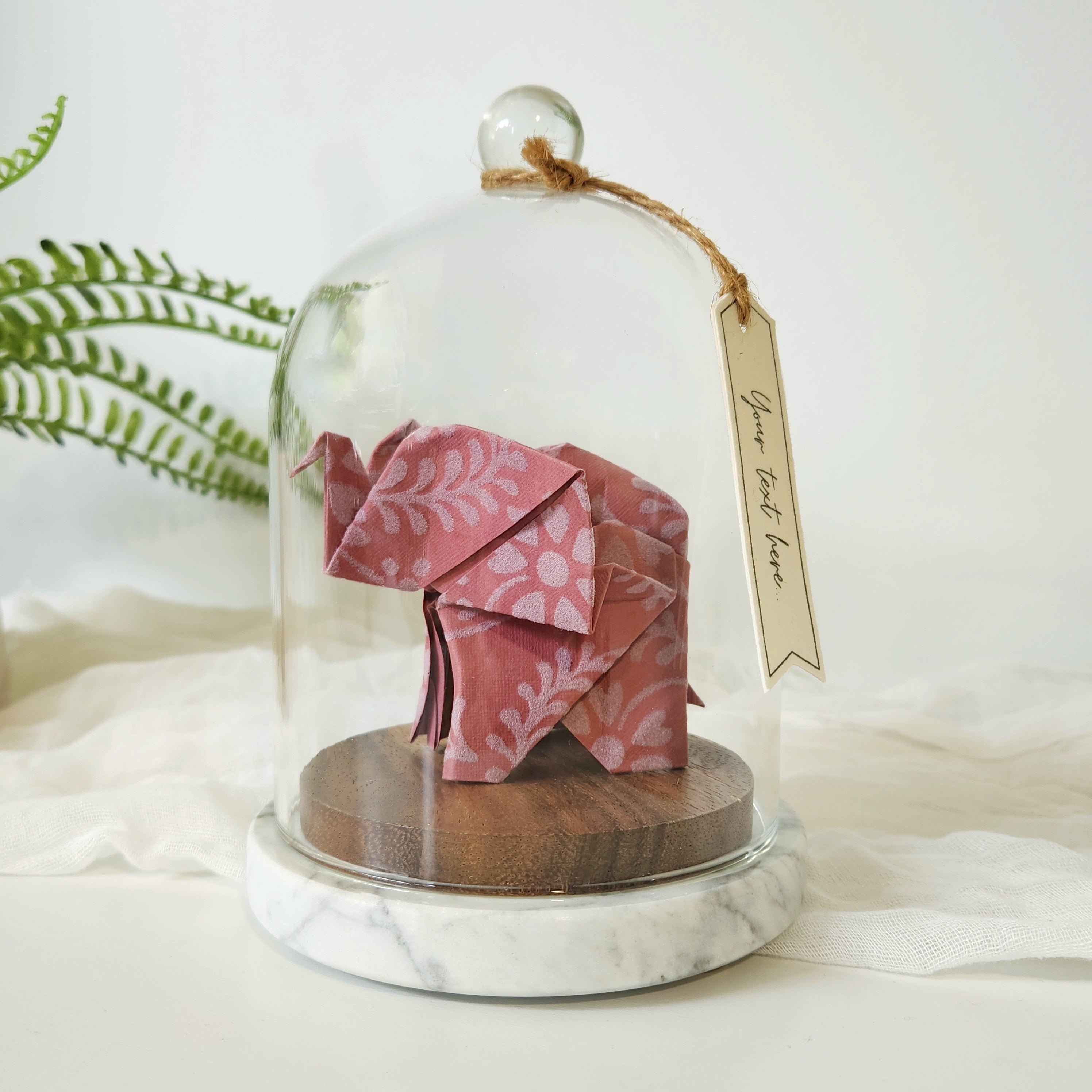 Cotton Origami Elephant Ornament ~ 2nd or 14th Wedding Anniversary