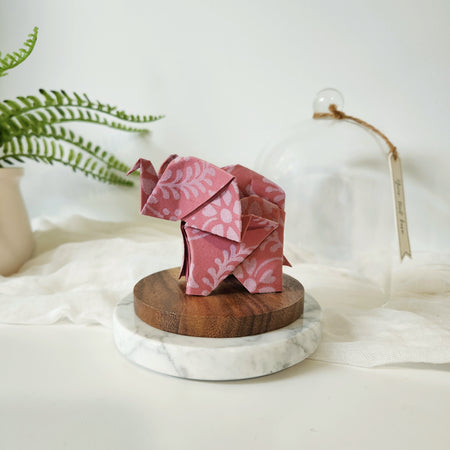 Cotton Origami Elephant Ornament ~ 2nd or 14th Wedding Anniversary
