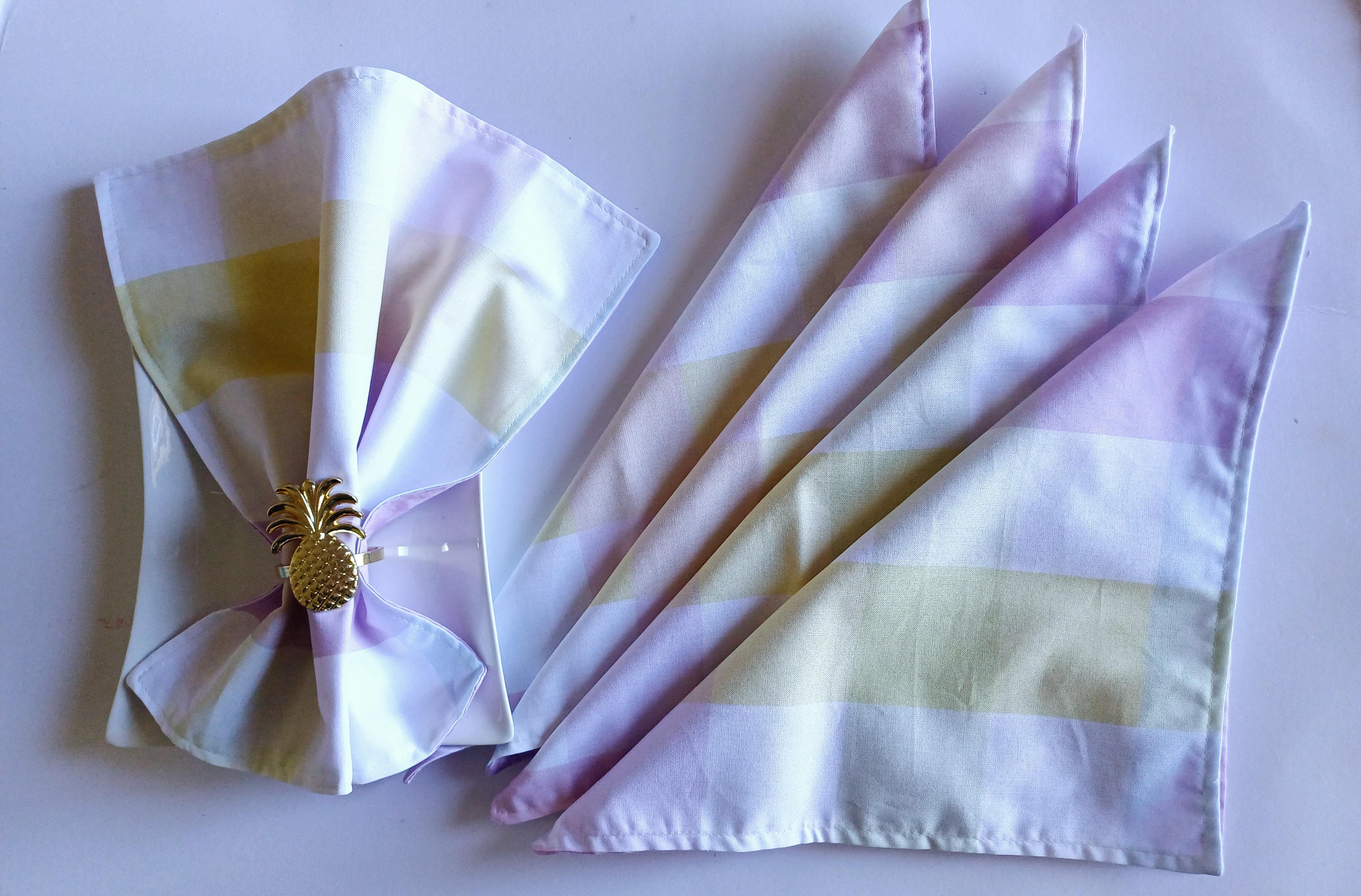 Reversible Cocktail Napkins - Gingham - Liberty - Set of Six