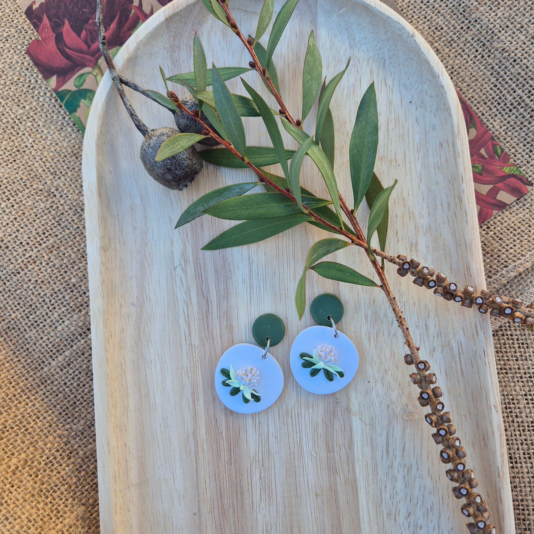 Waratah Dangle Earrings (choose from white or red)